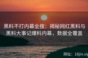黑料不打内幕全搜：揭秘网红黑料与黑料大事记爆料内幕，数据全覆盖